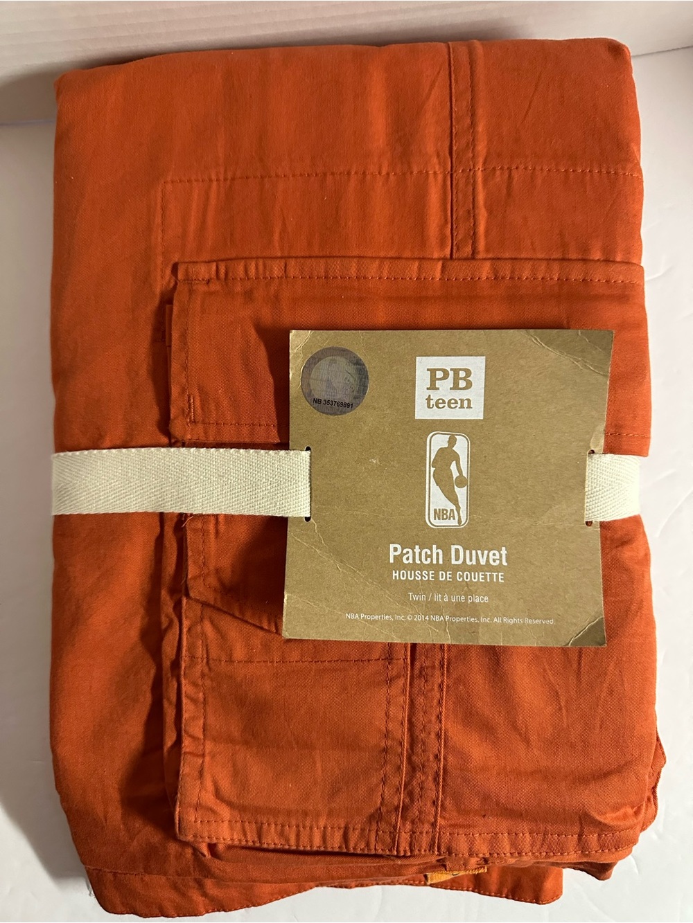 NWT Pottery Barn Teen NBA Patch Duvet - Orange- Twin